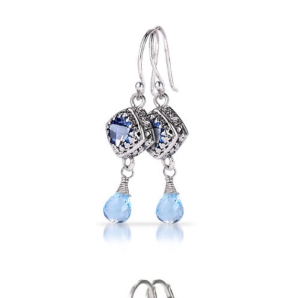 NEW Sara Blaine Aqua Necklace & Earring Set