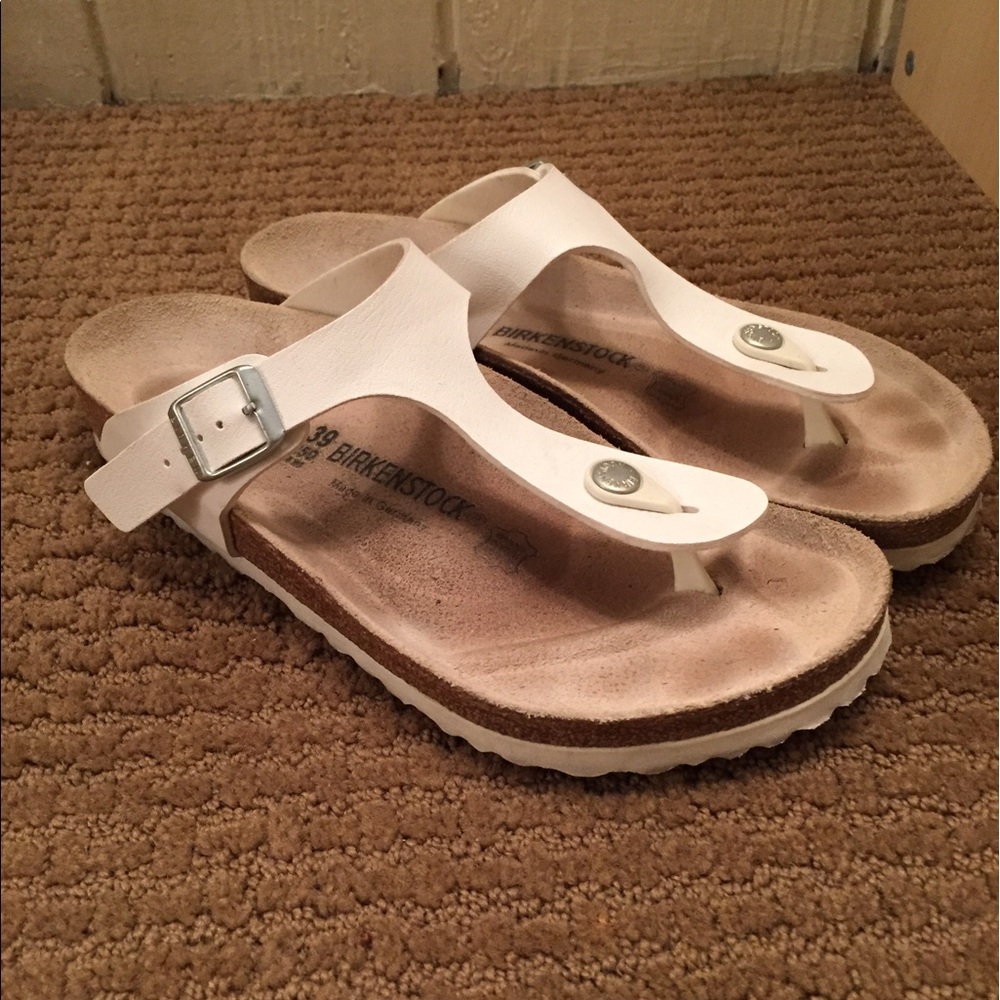 White Gizeh Birkenstocks