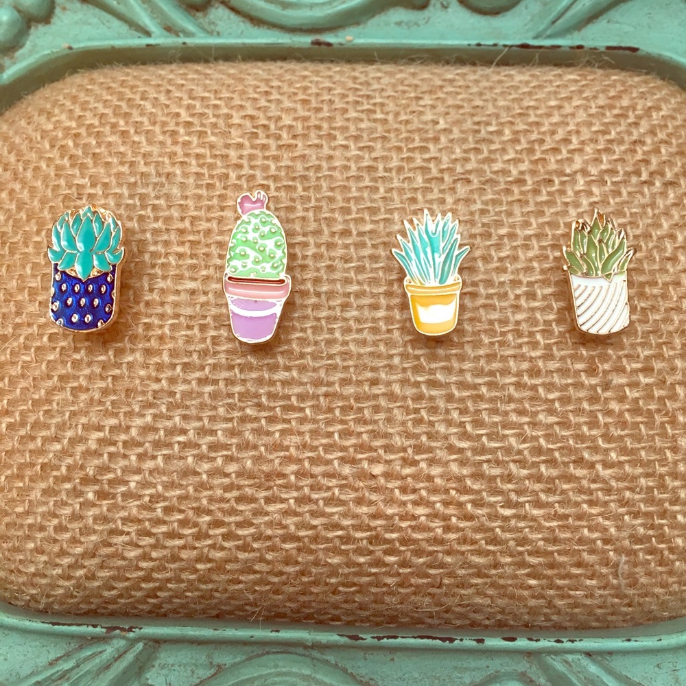 Cactus succulent enamel pins