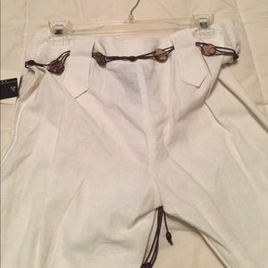 Nit pants with belt