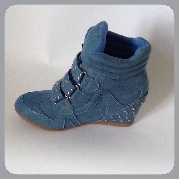 Bolaro by Summer Rio Shoes - Blue Denim Wedge Sneakers