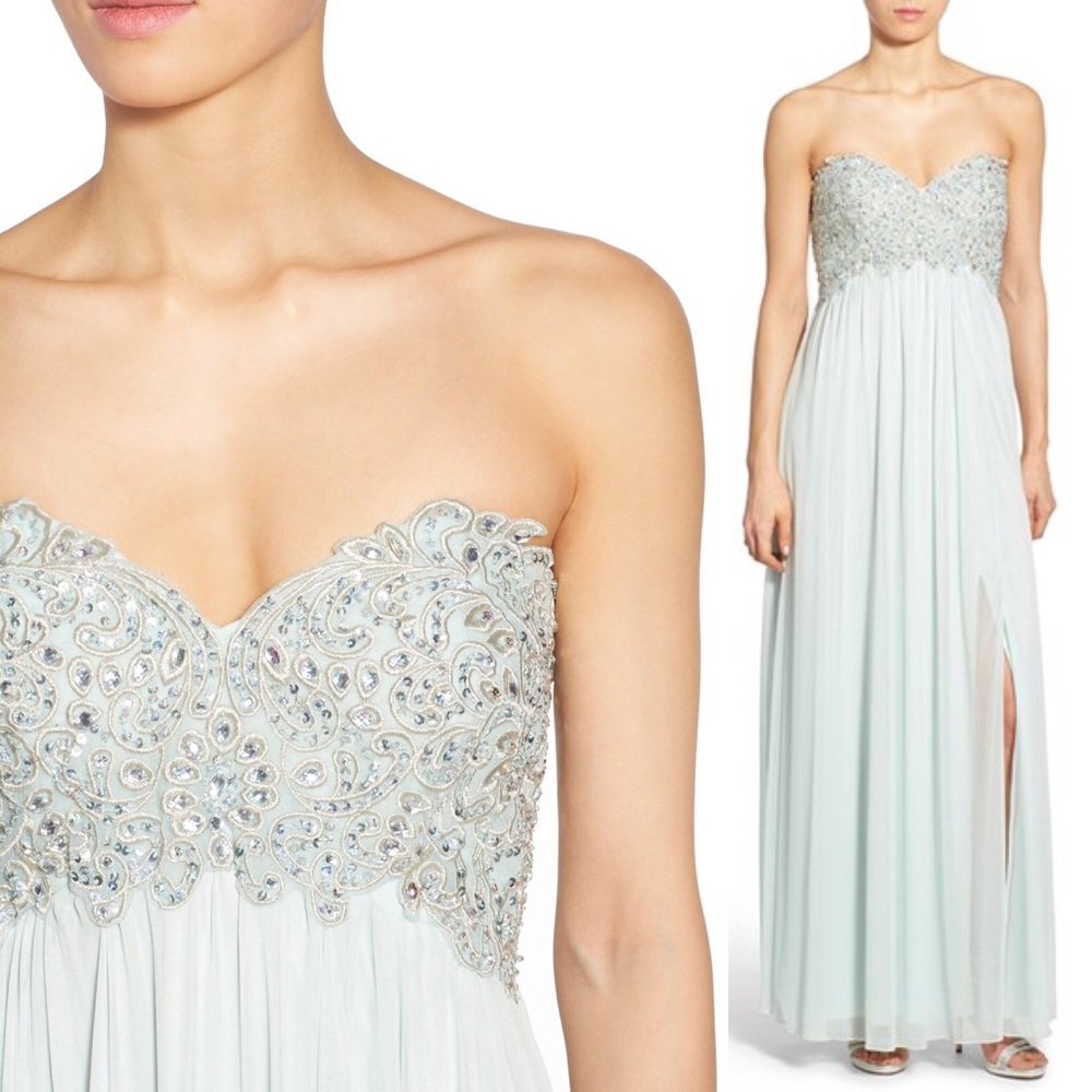 Embellished Strapless Gown - Picture 1 of 4