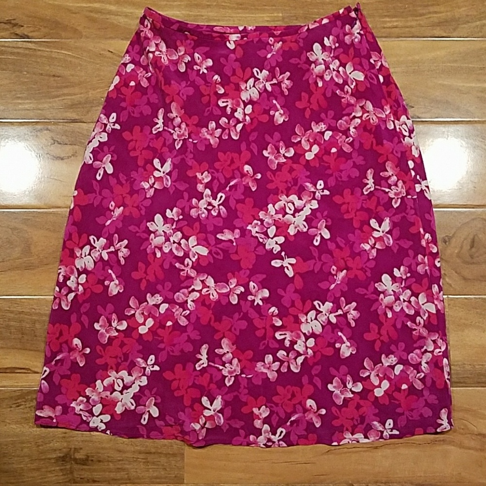 Pink Floral Pencil Skirt