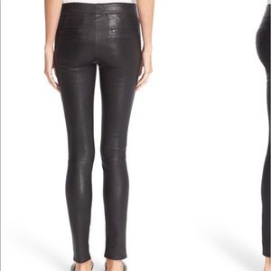 Helmut Lang lamb skin leather stretch pants