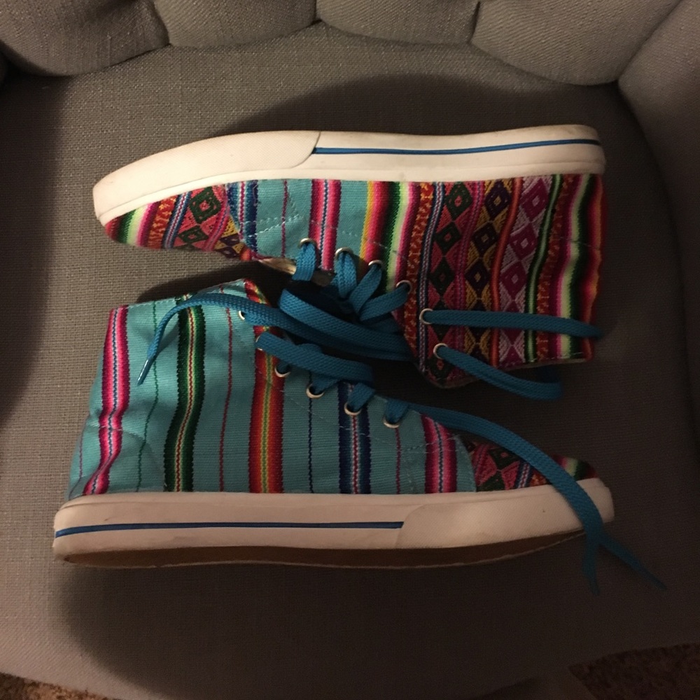 High top colorful sneakers