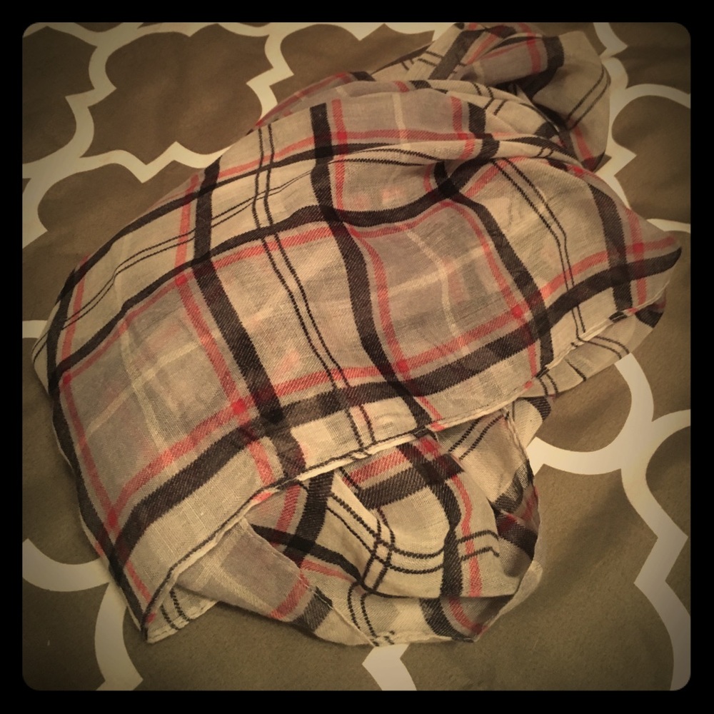 Plaid infinity scarf