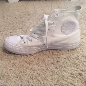 All White High Top Converse