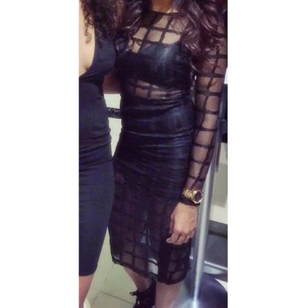 Mesh Parttern Club Dress