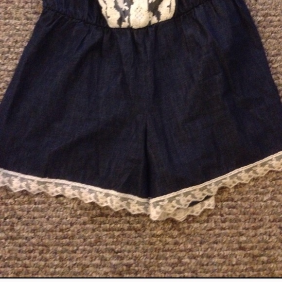 NWOT Maurice's Denim & Lace Romper - Picture 3 of 3