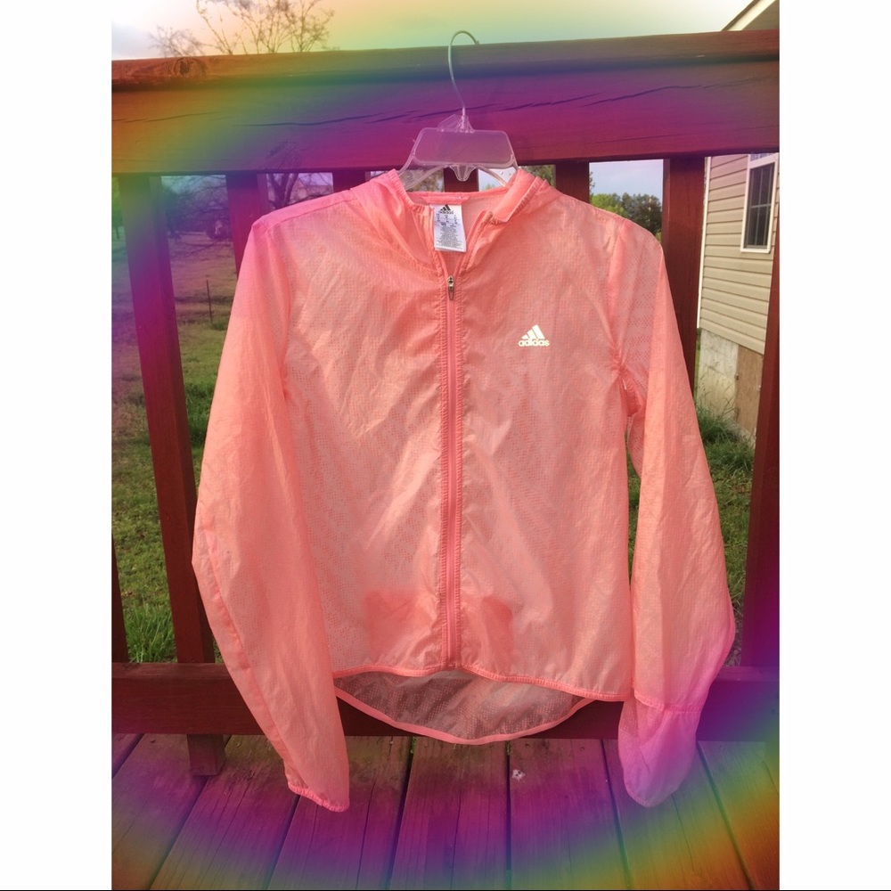 SOLD🦄💕Adidas pink run transparent jacket!