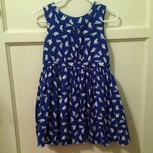 Adorable Royal Blue & White "Birdie" Dress