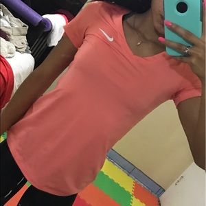 Nike pro coral pink dry fit shirt