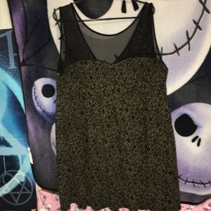 Torrid olive green cheetah dress with mesh top