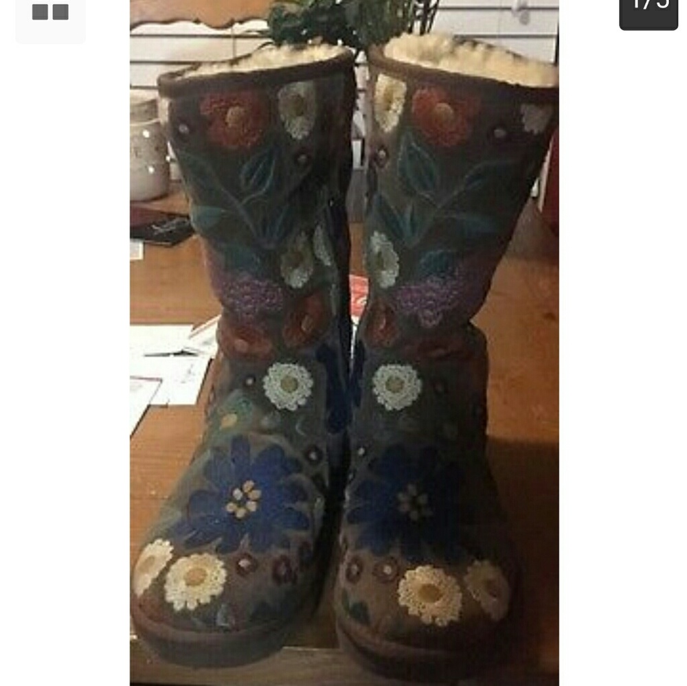 Vintage floral ugg boots