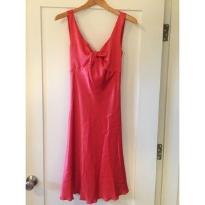 Anthropologie Silk Salmon-Colored Dress w/ Draping