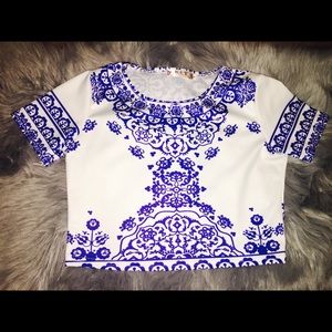 Two piece vintage floral short/top set