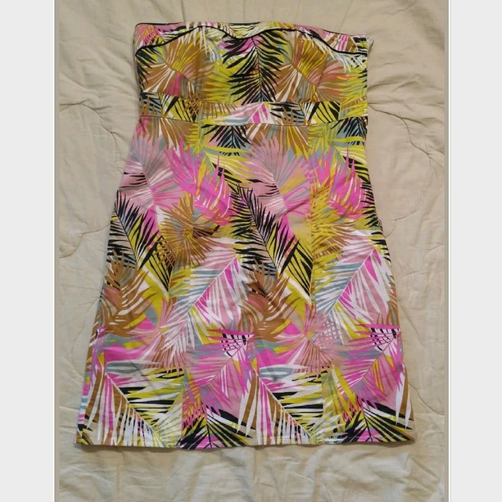 Strapless Tropical Summer Dress