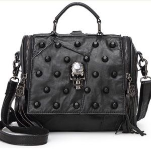 SALE! 💀Crystal Skull Studded Faux Leather Purse