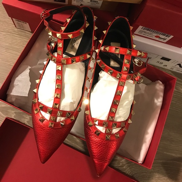 Rock stud textured leather flat shoes SUPER NEW - Picture 3 of 7