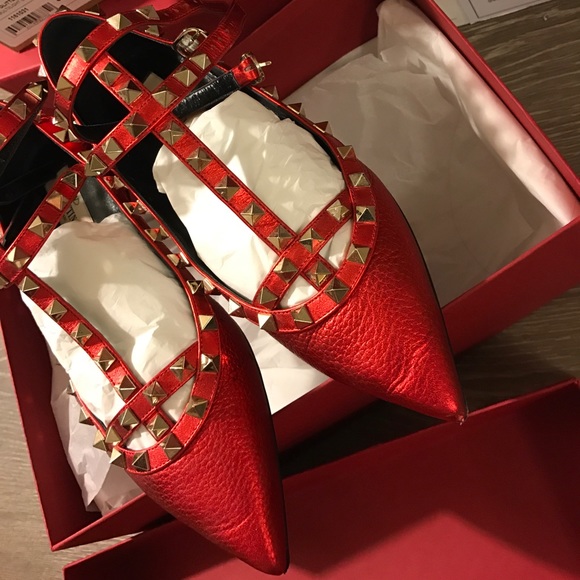 Rock stud textured leather flat shoes SUPER NEW - Picture 5 of 7