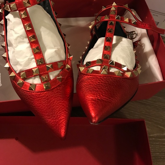 Rock stud textured leather flat shoes SUPER NEW - Picture 6 of 7