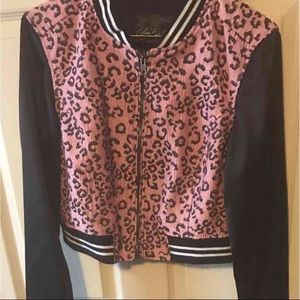 Cheetah print bomber jacket