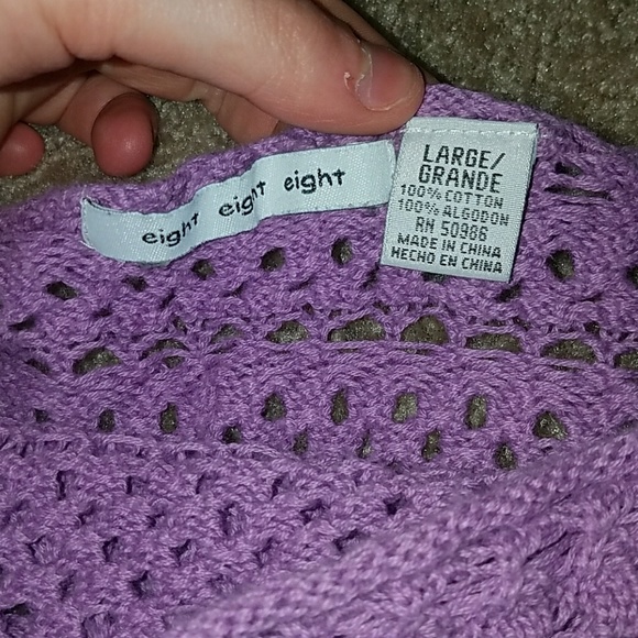 See Through Purple Off The Shoulder Shirt - Picture 2 of 3