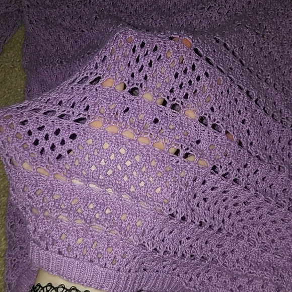 See Through Purple Off The Shoulder Shirt - Picture 3 of 3