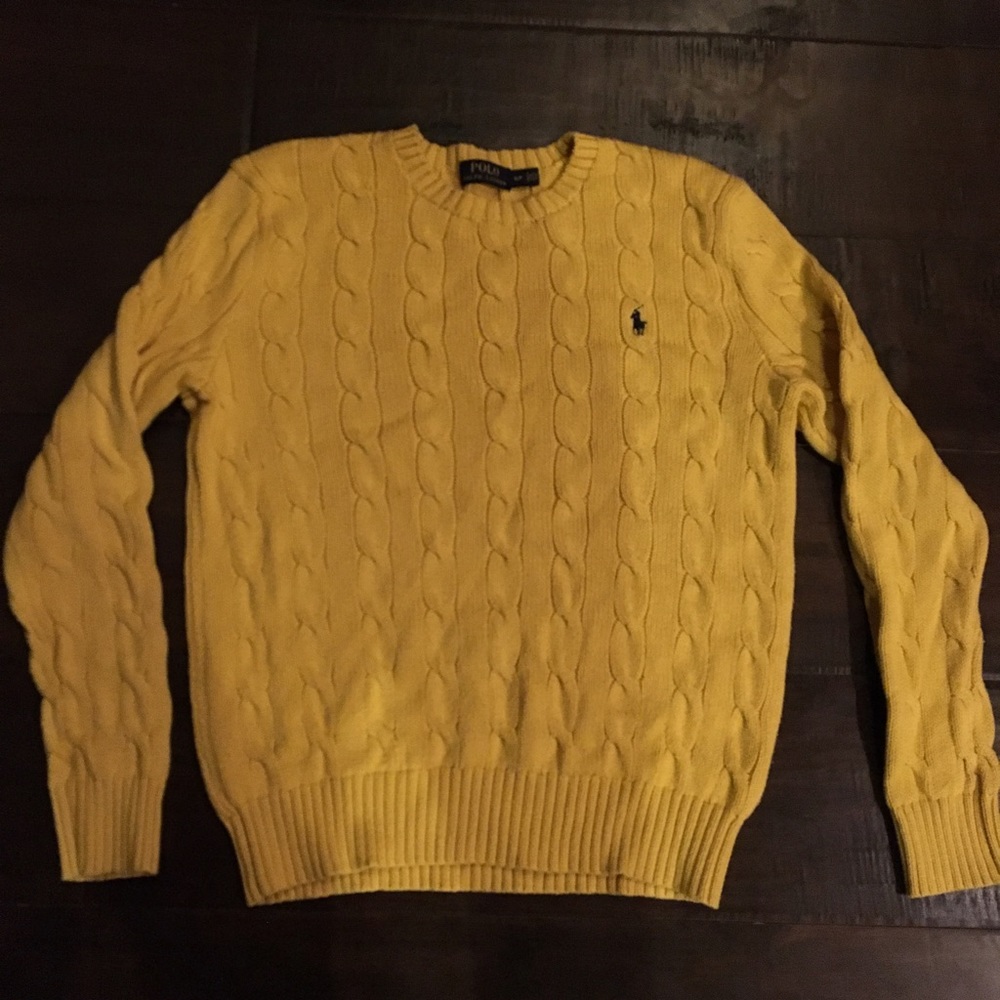 Polo Cotton Knitted Sweater Yellow