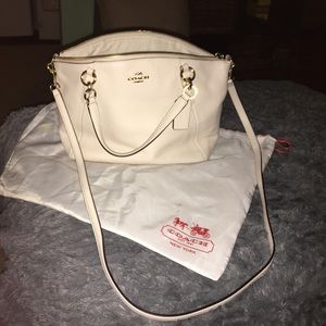 Authentic medium white coach bag