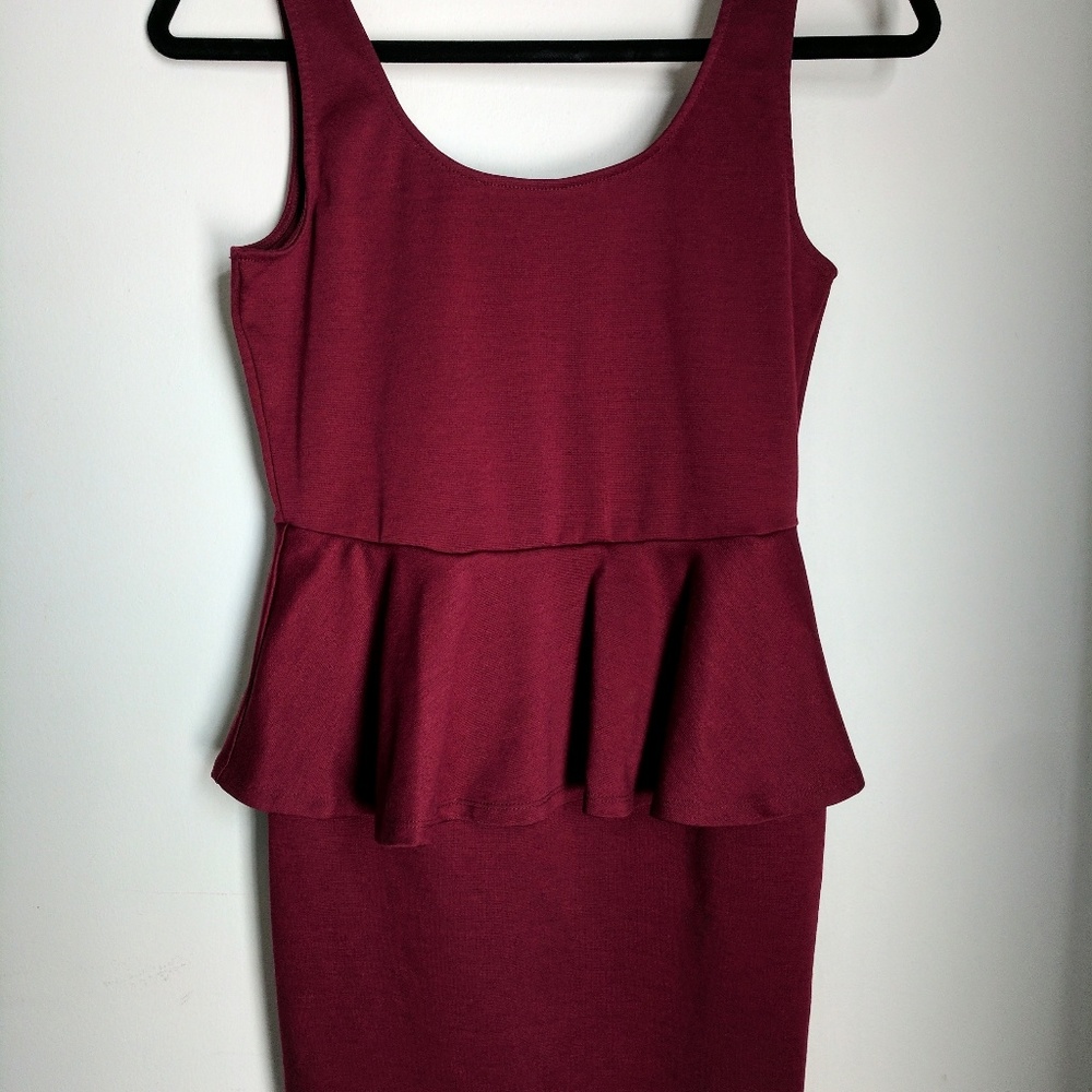 Ambiance Apparel, Skater Dress - Burgundy