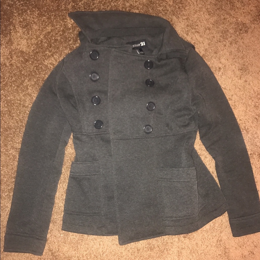 Forever 21 Gray Peacoat