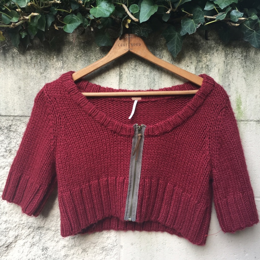 Free People  chunky cropped sweater
