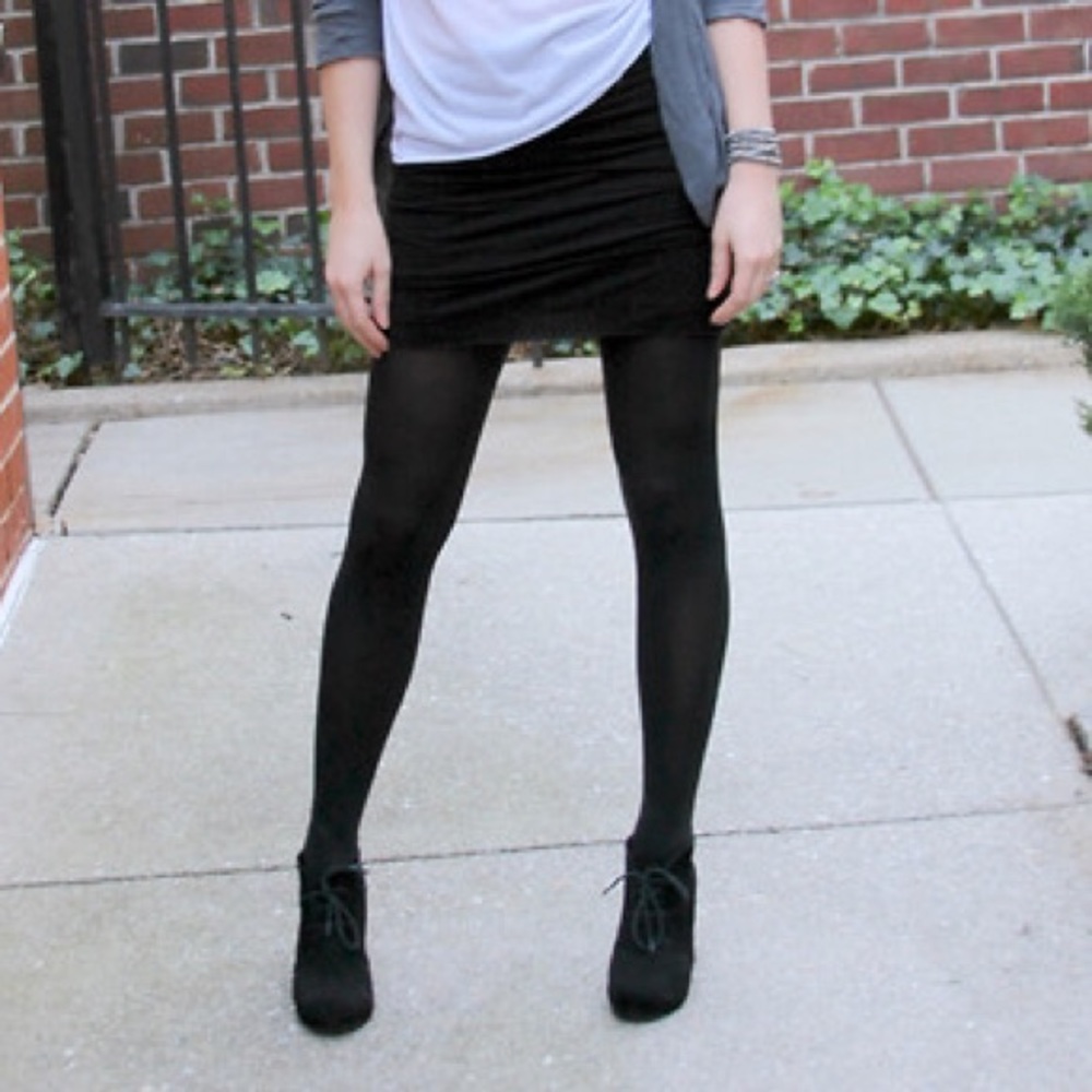 NIB Black Lace Up Block Heel Oxford Bootie - Picture 1 of 3