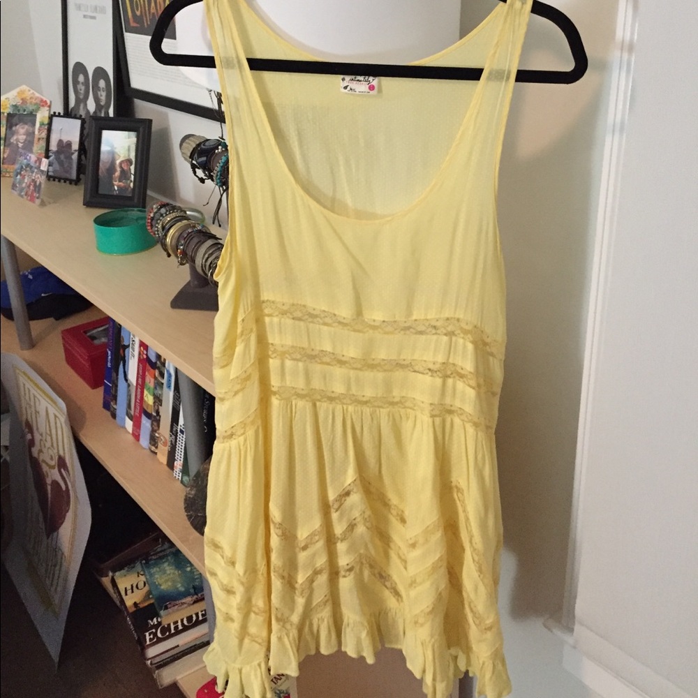 Voile and lace trapeze slip