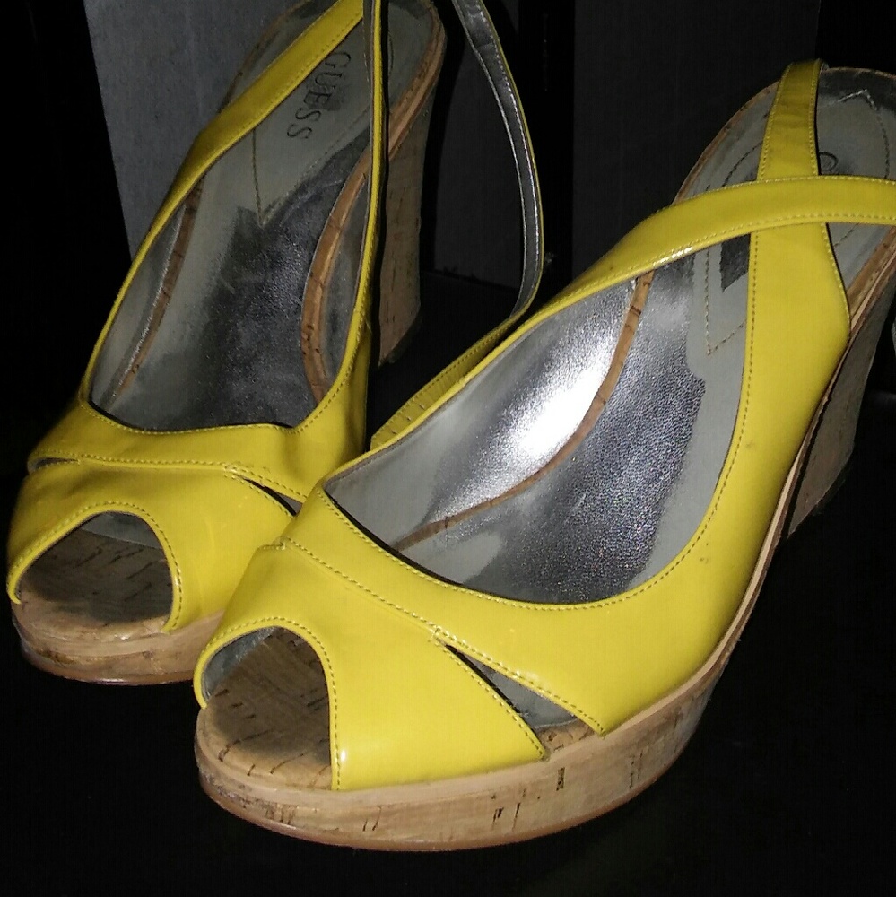Guess yellow wedges