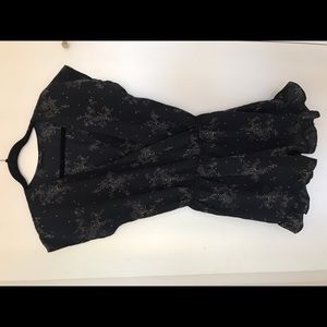 Black floral print romper