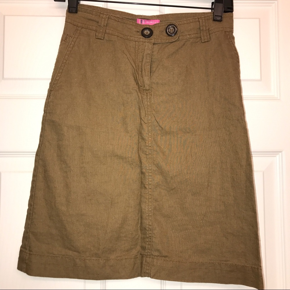 BCBGGeneration Linen Khaki Shirt