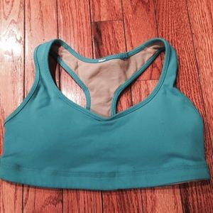 Lululemon Blue Athletic Sports Bra & Ruffled Back