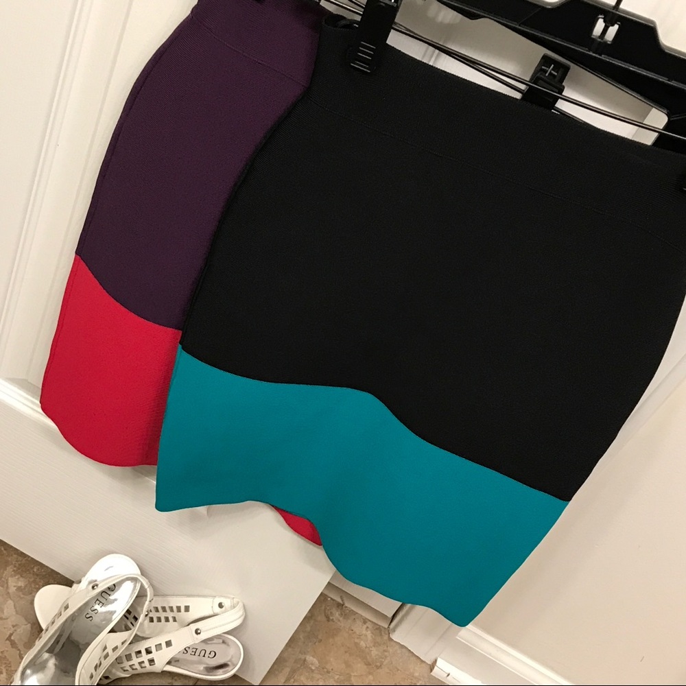 BCBGMaxAzria Two Tone Bandage Skirt $40 Each XXS