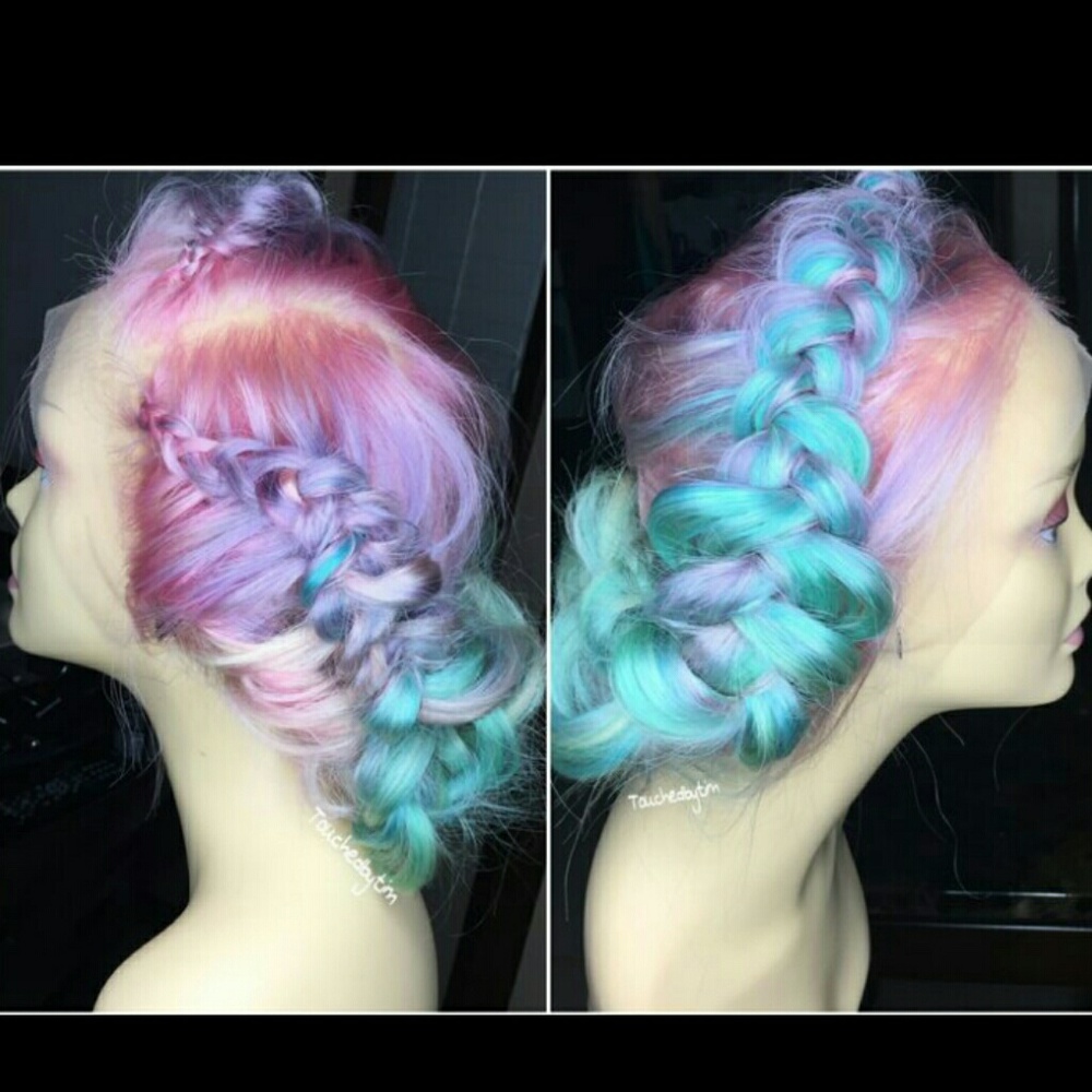 Multi colored; Human Lace wig - Picture 2 of 2