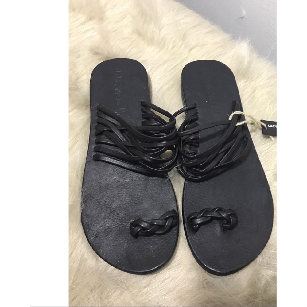 Liat Artisan Leather Women's Sandals...Sz 7 BLACK