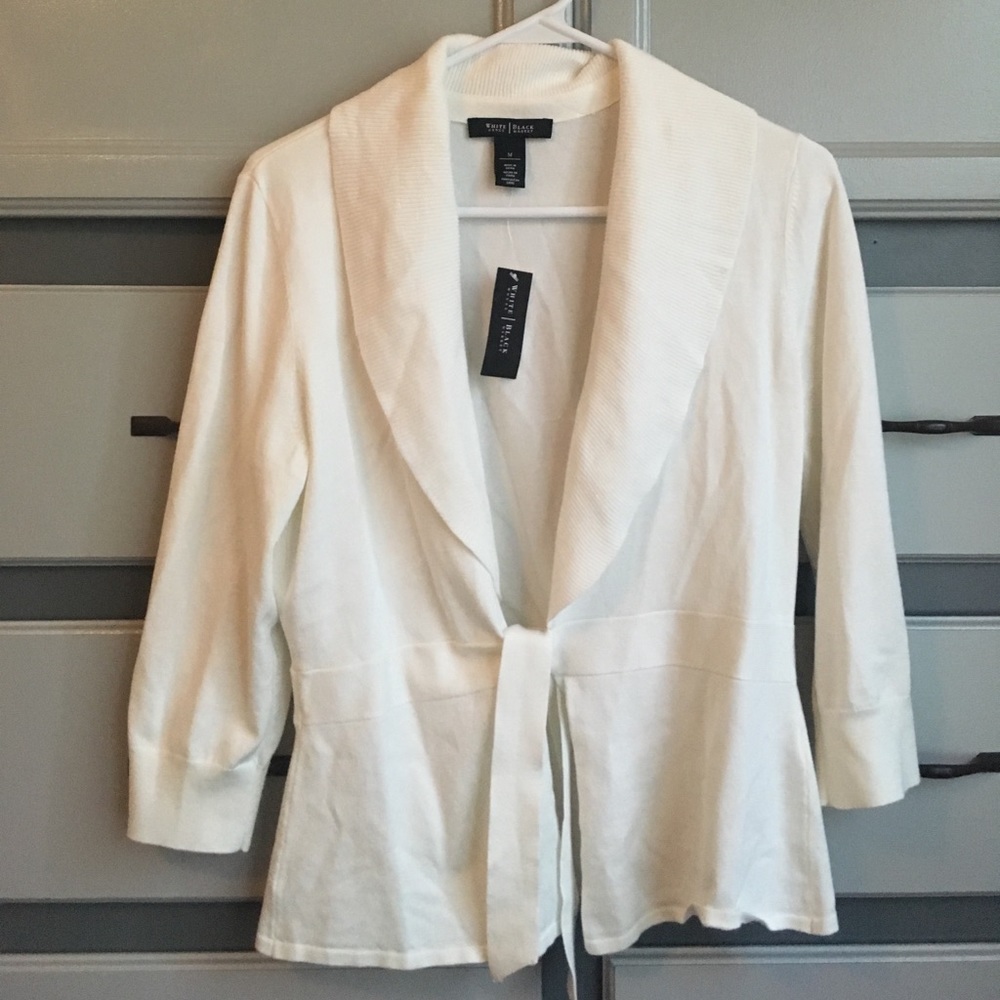 WHBM | white tie front cardigan