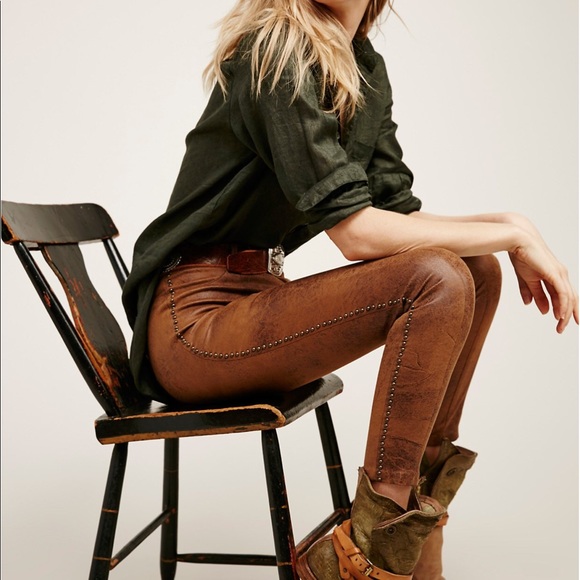 Free People Pants - Free People studded suede skinny.