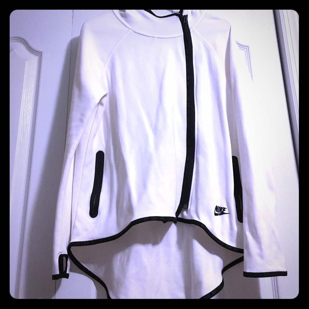 White Nike Tech zip hoodie
