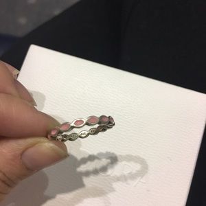 Authentic Pandora Pink enamel ring.
