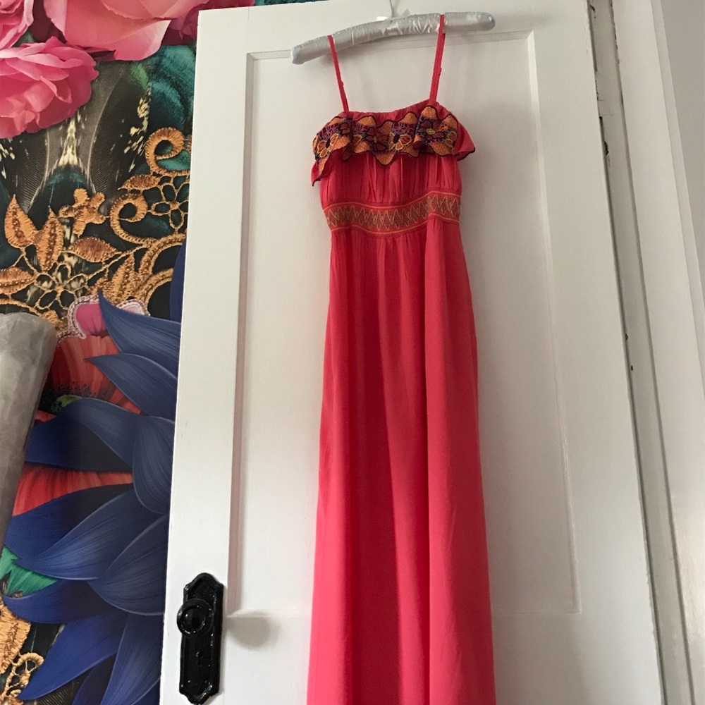 Coral maxi dress