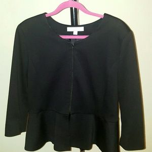 Black peplum blazer. Like new.