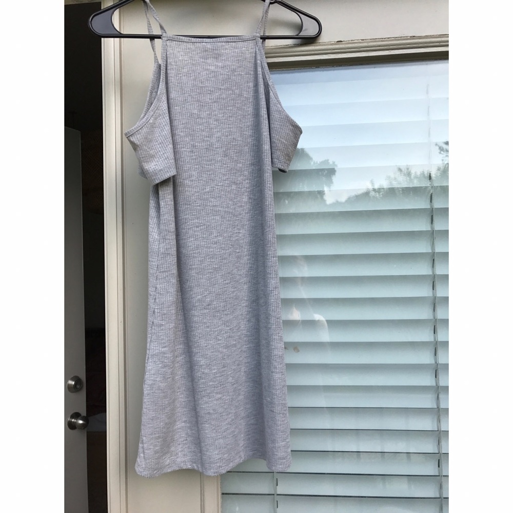 Grey Cut Out Sleeve Dresss