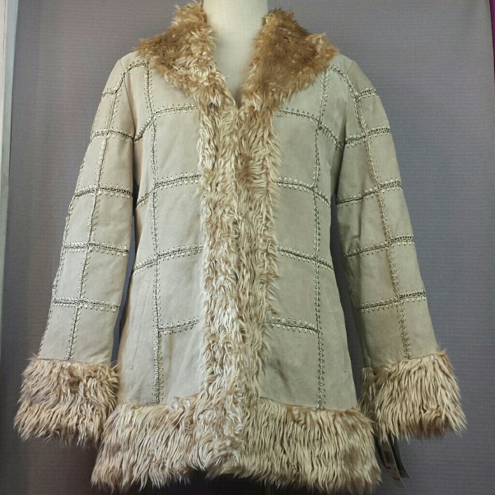 Leather Suede Jacket Colebrook Medium